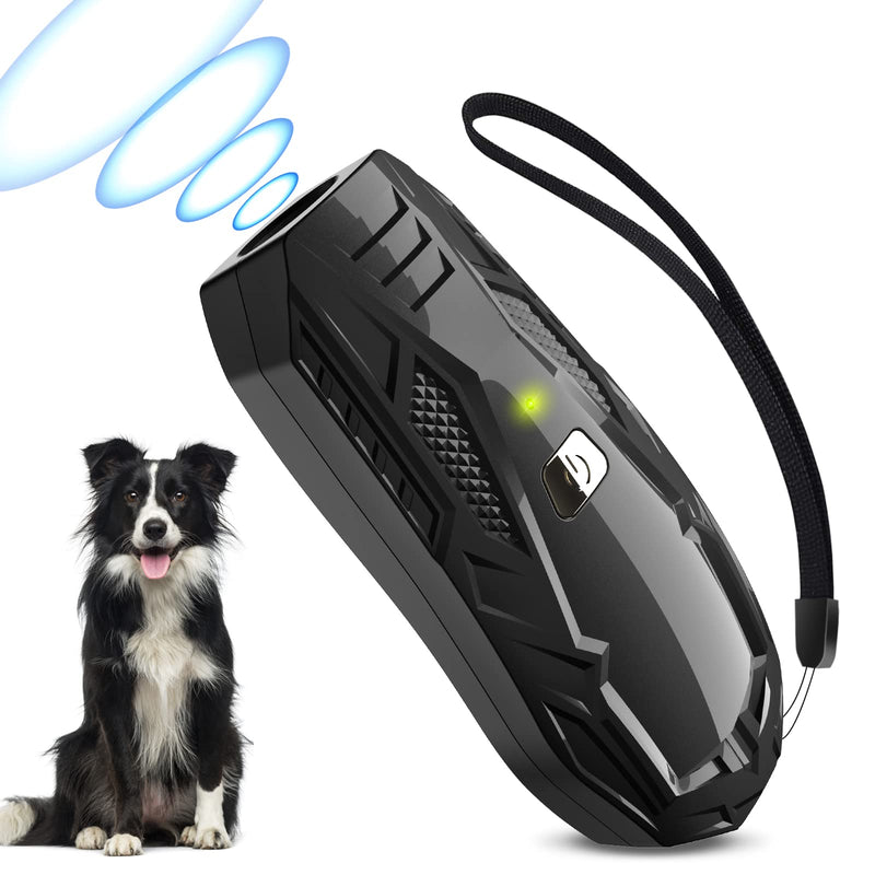 Queenmew Anti Barking Device, Ultrasonic Handheld Dog Deterrent Devices, Pet Gentle Device with 16.4ft Range, Rechargeable Stop Safe & Humane Indoor Outdoor, Black - PawsPlanet Australia