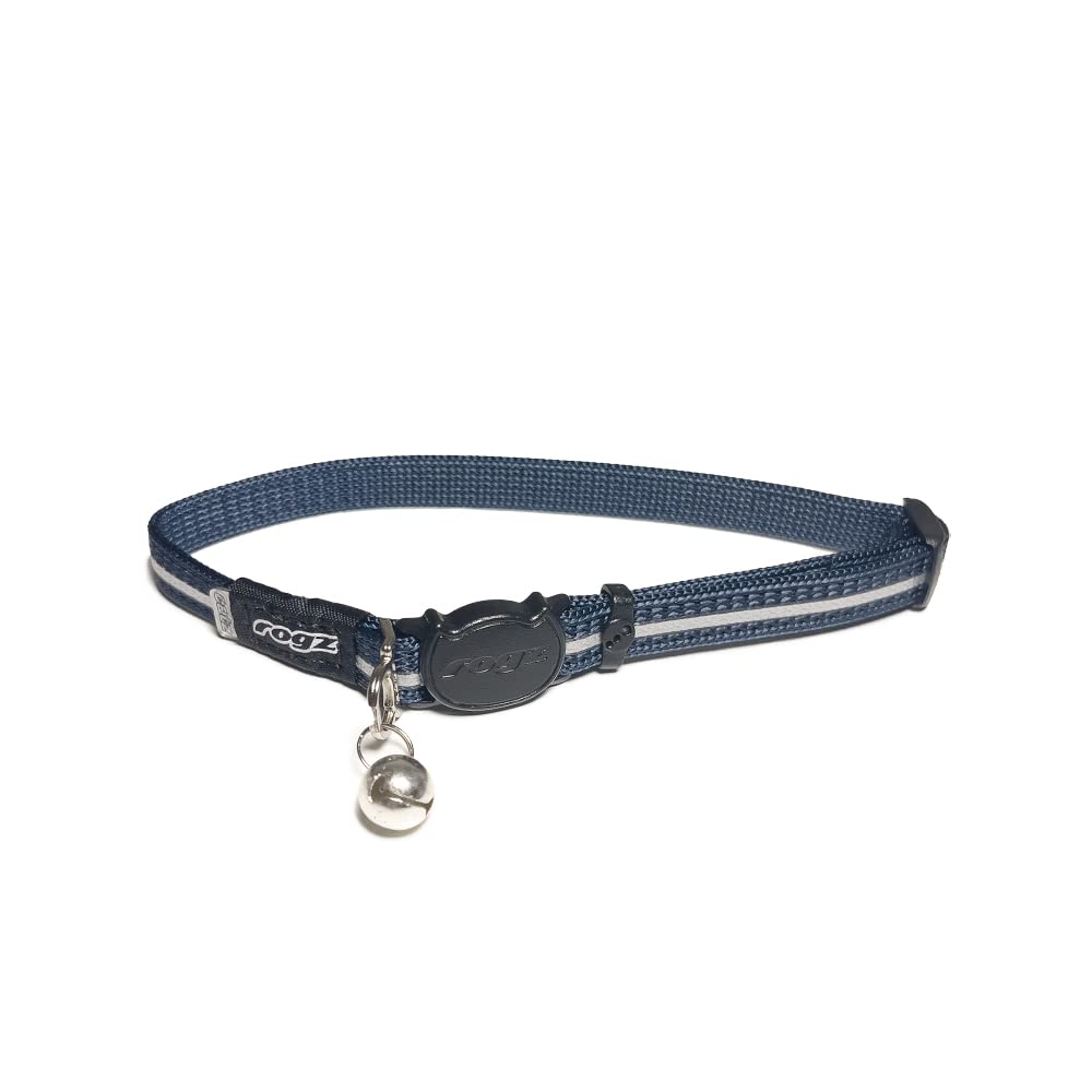 Rogz AlleyCat Safety Collar. Breakaway & weight-adjustable for maximum peace of mind. (Dark Blue) - PawsPlanet Australia