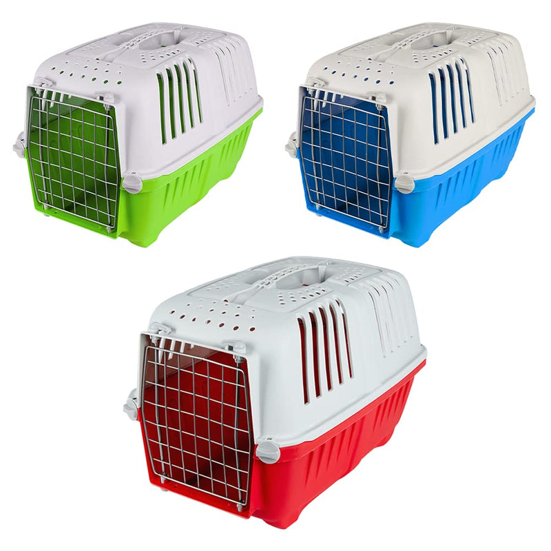 ZENO Pet Carrier Cage for Dog Cat Rabbit Puppy Kitten Animal Portable Crate Travel Transport Car Box with Handle (Blue) Blue - PawsPlanet Australia